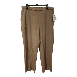 NWT Dana Buchmane Women's Dress Pants Size 16S Straight Leg Taupe Machine Wash